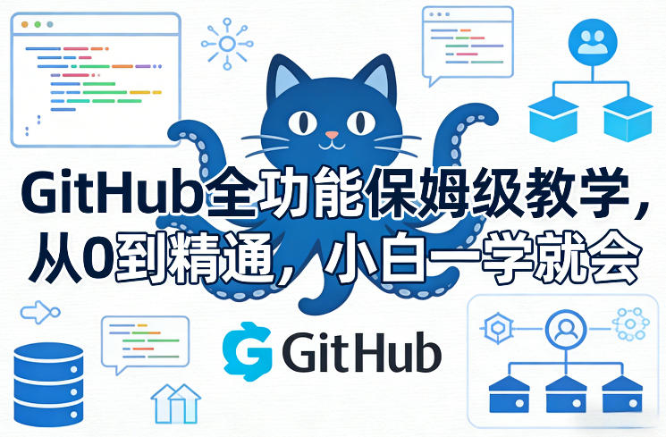 GitHub全功能保姆级教学，从0到精通，小白一学就会-云网创