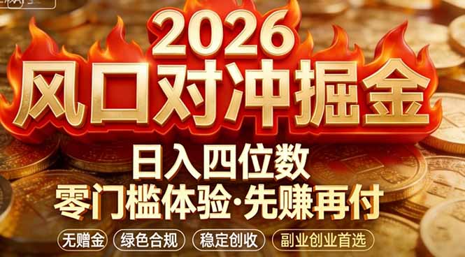 2026美金对冲套利，无赠金对冲策略保驾护航，低门槛易上手实操。单人单日收益2000+-优优云网创