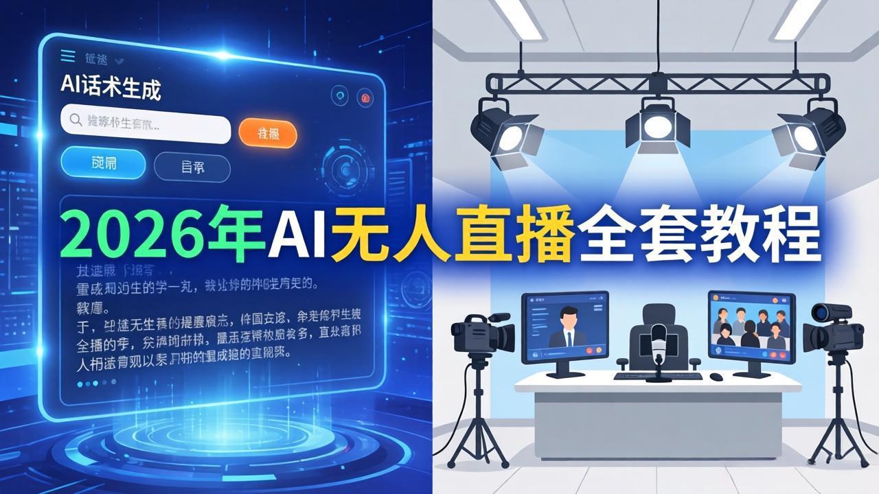 2026年AI无人直播全套教程：OBS安装+软件配置+直播间搭建+话术生成+一键开播实操-共赢云网创