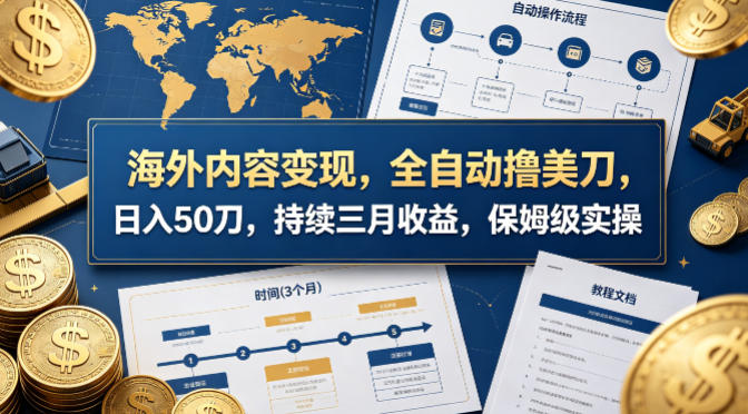 海外内容变现，全自动撸美刀，日入50刀，持续三月收益，保姆级实操【揭秘】-灯塔云网创