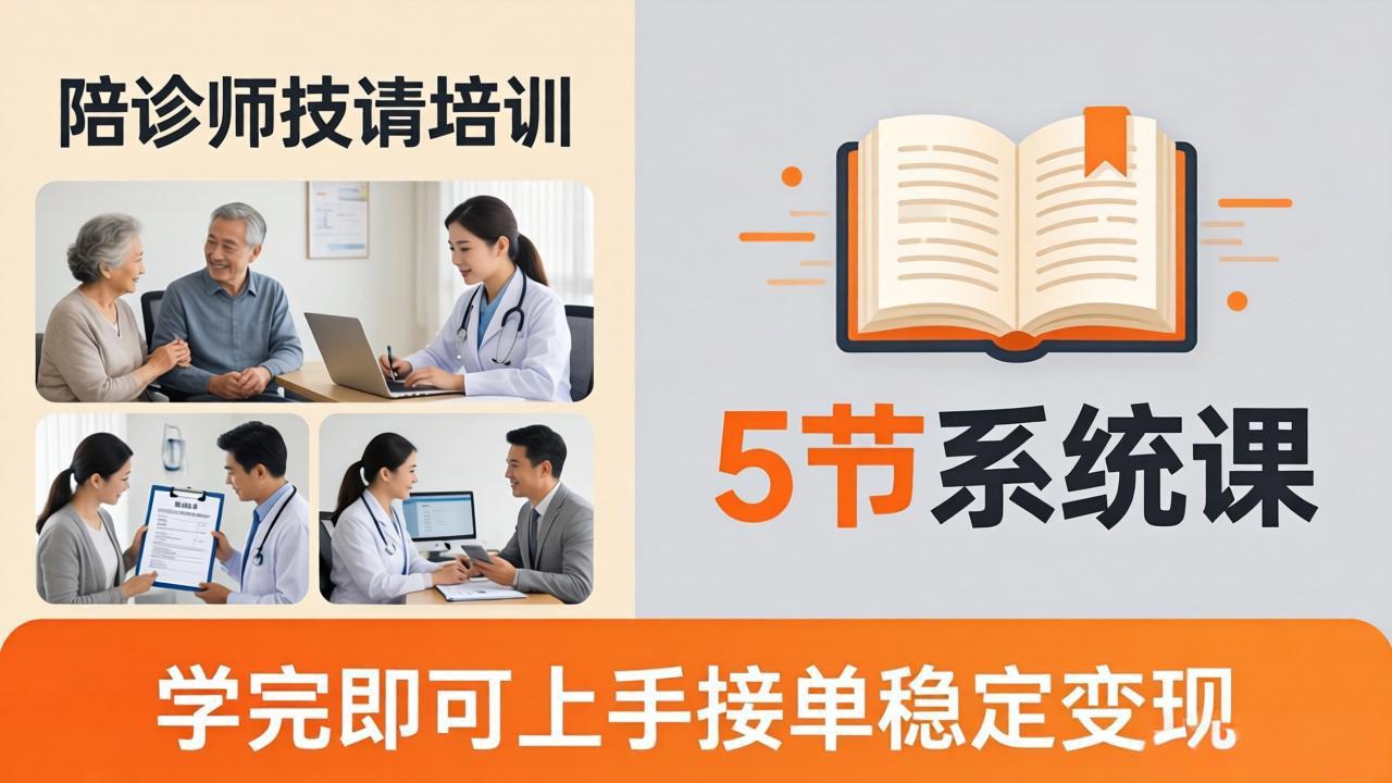 想做陪诊师不知从何下手？5节系统课教你掌握核心技能，学完即可上手接单稳定变现-青年云网创