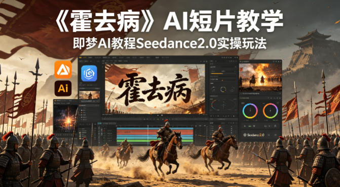 《霍去病》AI短片教学，即梦AI教程Seedance2.0实操玩法-掏金网创