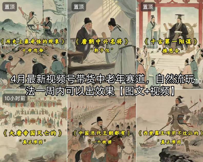 4月最新视频号带货中老年赛道，自然流玩法一周内可以出效果【图文+视频】-阿瑞网创资源站