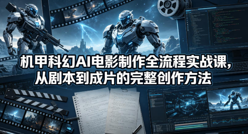 机甲科幻AI电影制作全流程实战课，从剧本到成片的完整创作方法-互维云网创