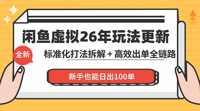闲鱼虚拟从0到1系统化运营课程：标准化打法拆解 + 高效出单全链路教学，新手也能日出100单-互维云网创