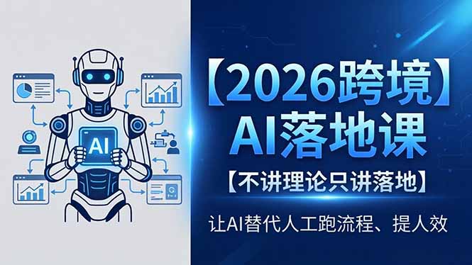2026跨境AI落地课，不讲理论只讲落地，让AI替代人工跑流程、提人效-QMI云网创