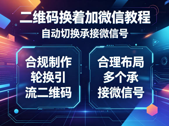 二维码换着加微信教程，自动切换承接微信号，合规制作轮换引流二维码，合理布局多个承接微信号-咕噜鱼网创