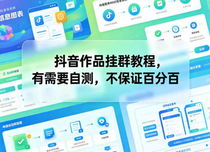 抖音作品挂群教程，有需要自测，不保证百分百-咕噜鱼网创