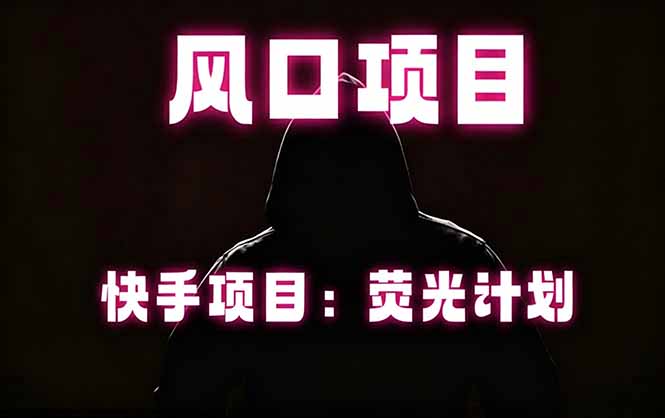 快手风口项目，荧光计划托管，长期稳定，适合批量做-云网创