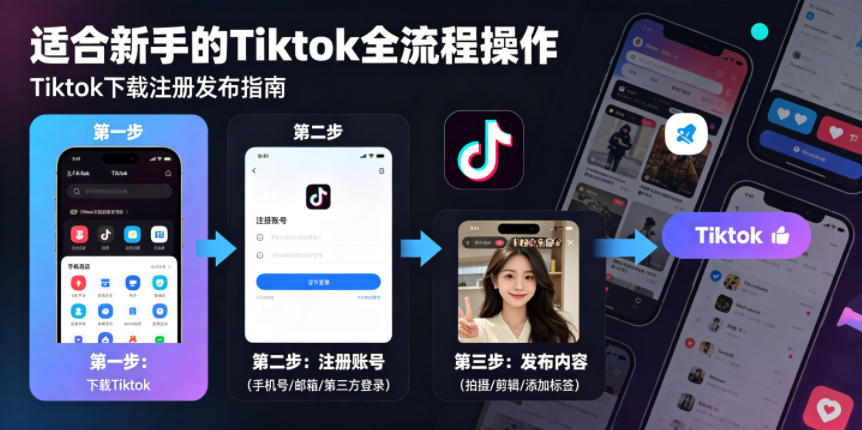 Tiktok下载注册发布，适合新手的Tiktok全流程操作-云网创
