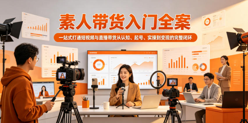 素人带货入门全案，一站式打通短视频与直播带货从认知、起号、实操到变现的完整闭环-云网创