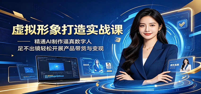 虚拟形象打造实战课：精通AI制作逼真数字人，足不出镜轻松开展产品带货与变现-优优云创网