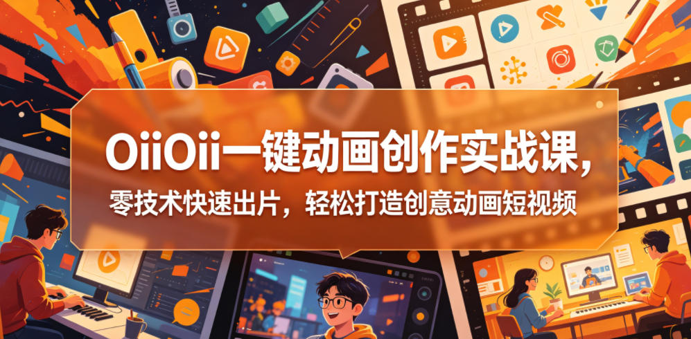 OiiOii一键动画创作实战课，零技术快速出片，轻松打造创意动画短视频-小宝云网创