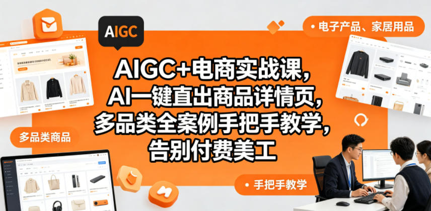 AIGC+电商实战课，AI一键直出商品详情页，多品类全案例手把手教学，告别付费美工(更新)-友友云网创