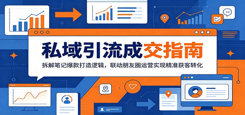 私域引流成交指南：拆解笔记爆款打造逻辑，联动朋友圈运营实现精准获客转化-蔚蓝分享