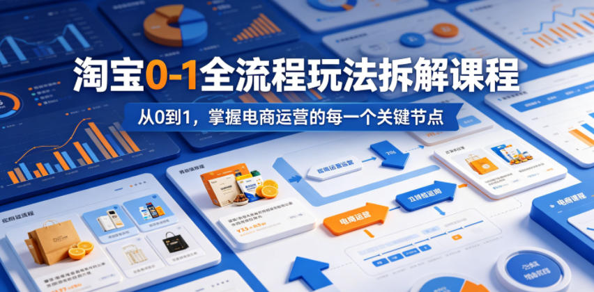 淘宝0-1全流程玩法拆解课程，从0到1，掌握电商运营的每一个关键节点-子曰云网创
