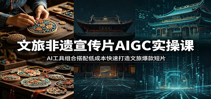 文旅非遗宣传片AIGC实操课：AI工具组合搭配低成本快速打造文旅爆款短片-亿云网创