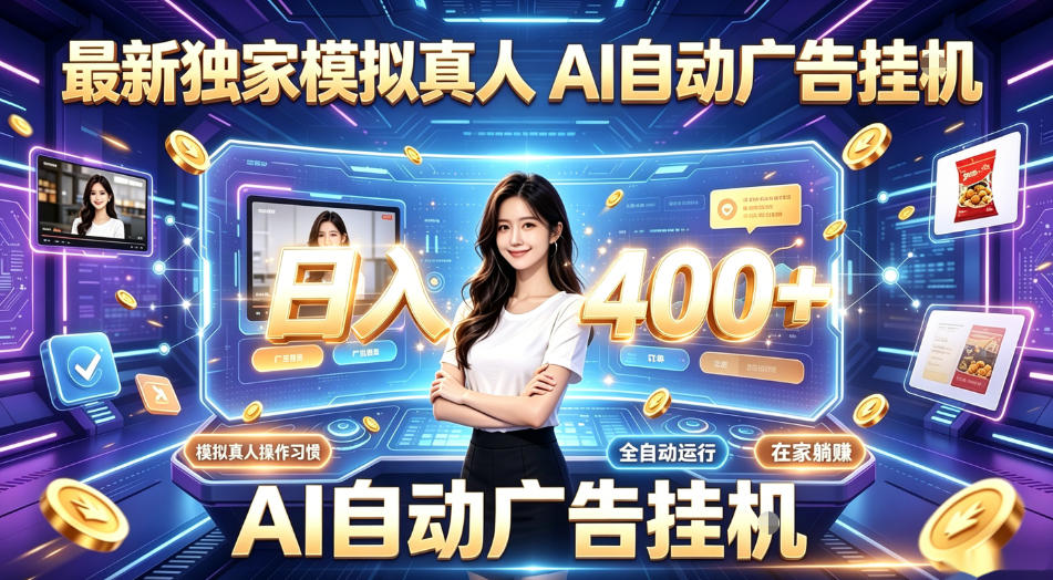 最新独家模拟真人，AI自动挂号挂G，日入400+，全程全自动运行，无需人工【揭秘】-爱赚网创分享