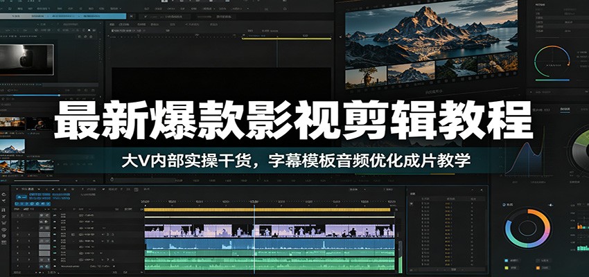 最新爆款影视剪辑教程：大V内部实操干货，字幕模板音频优化成片教学-小小资源网