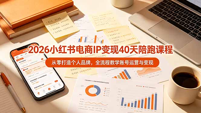 2026小红书电商IP变现40天陪跑课程-11期，从零打造个人品牌，全流程教学账号运营与变现-小小资源网