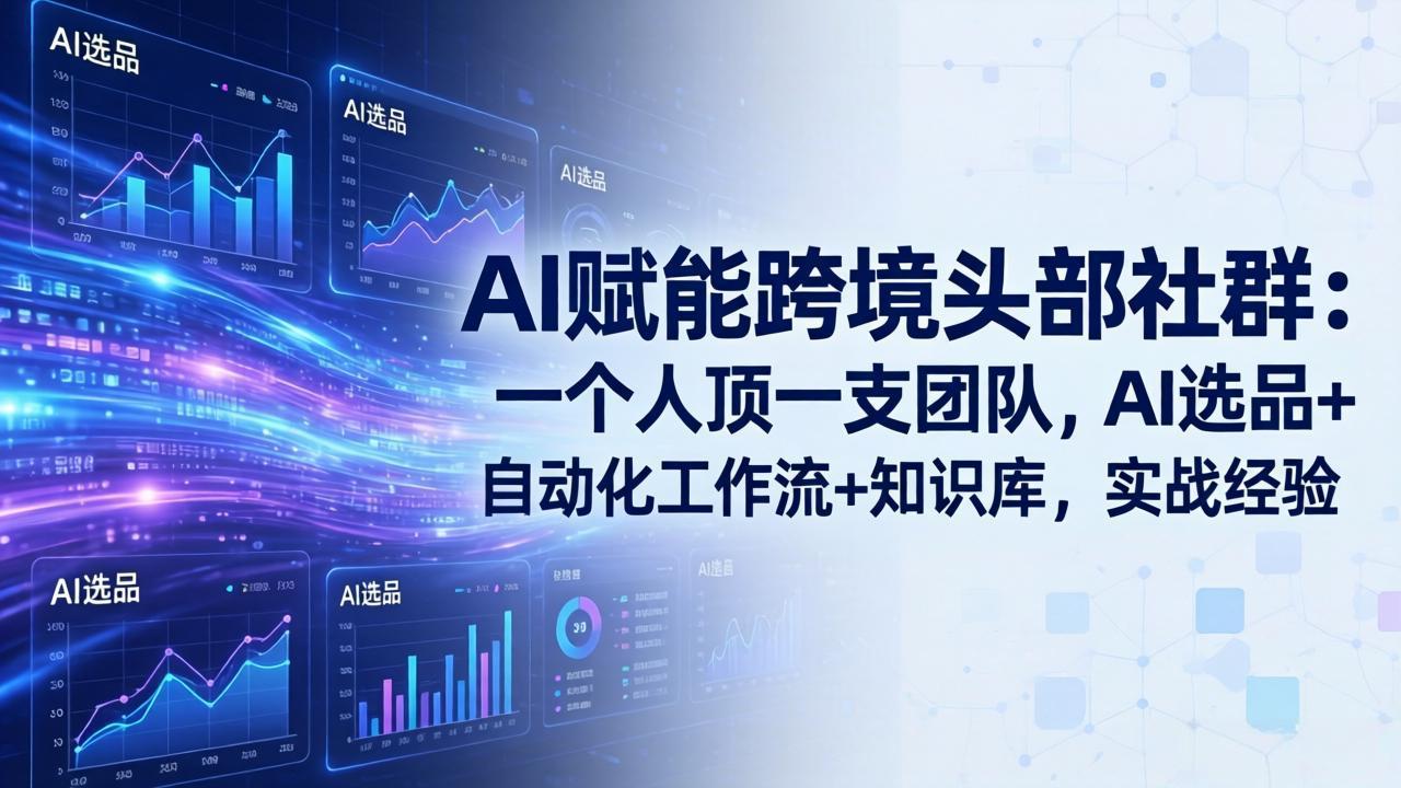 AI赋能跨境头部社群-更新6月：一个人顶一支团队，AI选品+自动化工作流+知识库，实战经验-蓝天网创
