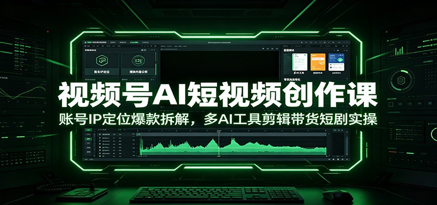 视频号AI短视频创作课：账号IP定位爆款拆解，多AI工具剪辑带货短剧实操-优优云网创