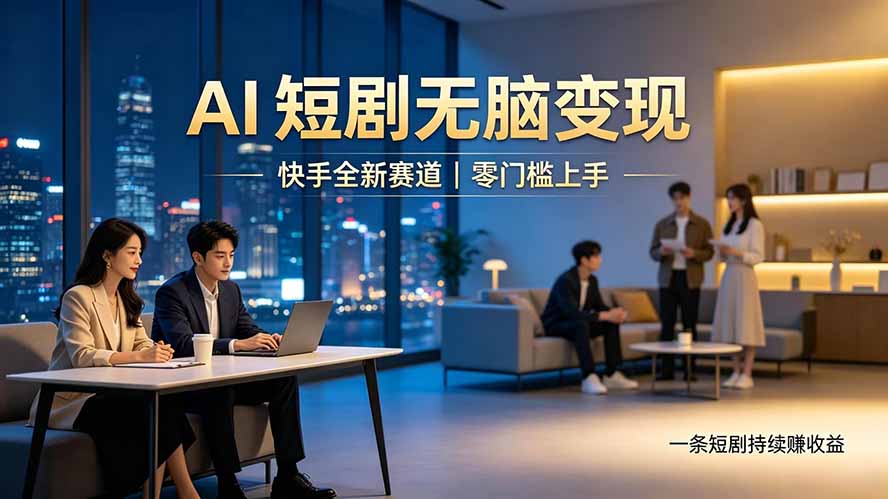 别乱找副业了，快手 AI 短剧零门槛长久被动增收-合和云网创