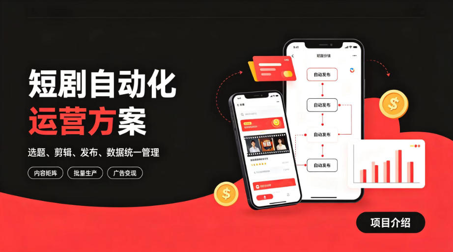 快手全自动短剧矩阵项目｜自动化分发，流量持续变现【揭秘】-万泉云网创