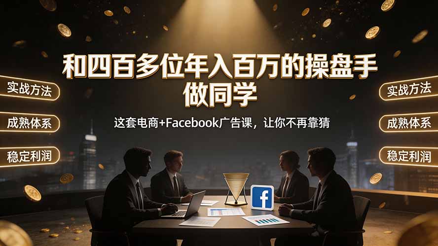 和四百多位年入百万的操盘手做同学——这套电商+Facebook广告课，让你不再靠猜【原创双语字幕】-万泉云网创