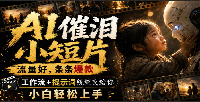 AI催泪小短片，流量好，条条爆款，工作流+提示词统统交给你，小白轻松上手-白云资源网