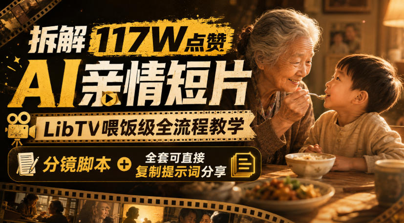 拆解117W点赞AI亲情短片，LibTV喂饭级全流程教学，分镜脚本+全套可直接复制提示词分享-白云资源网