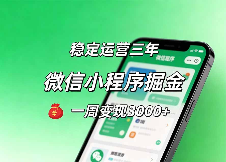 月收益稳定1W+的微信小程序，前期积累客户，后期躺平养老，小白轻松上手-子曰云网创